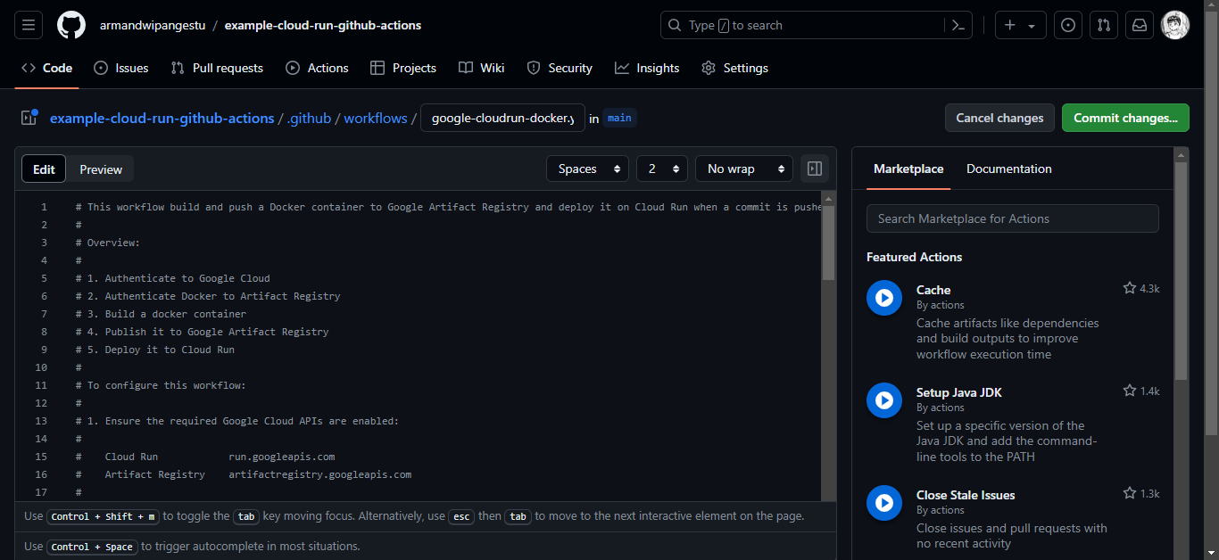 GitHub Actions Template Workflow