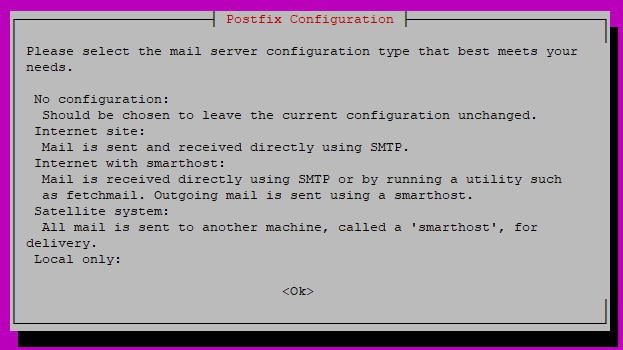 Postfix Screen Configurtion