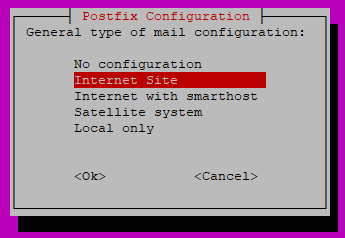 Postfix Screen Configurtion 2