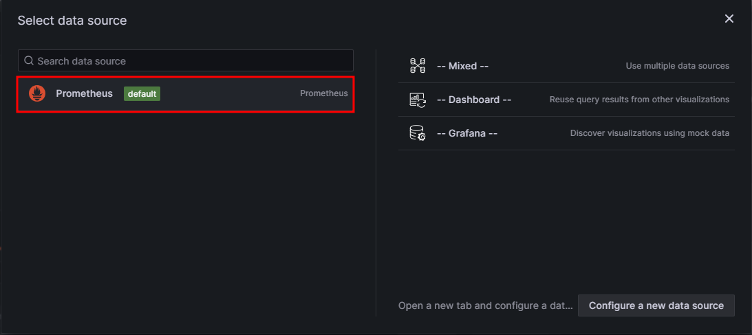 Grafana Select Data Source