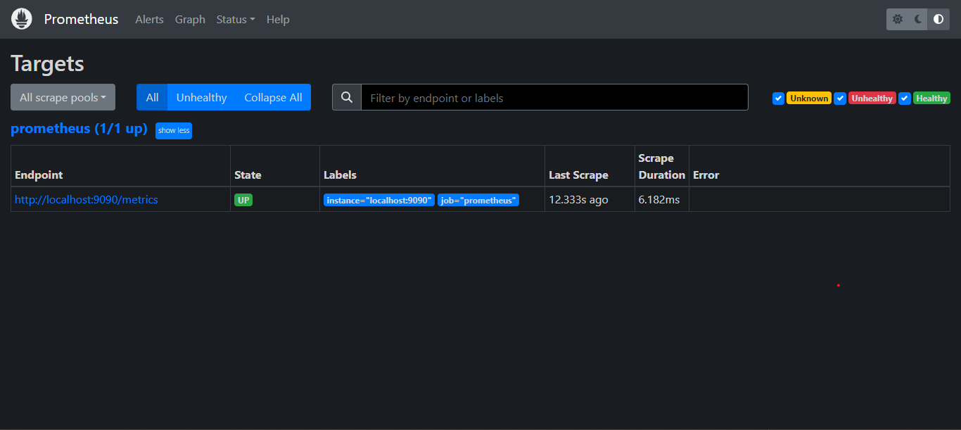 Menu Status Target Prometheus