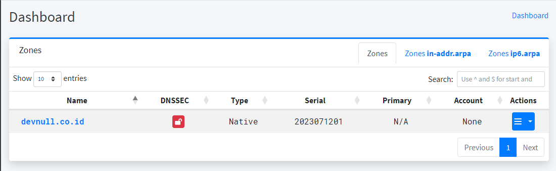 PowerDNS Dashboard