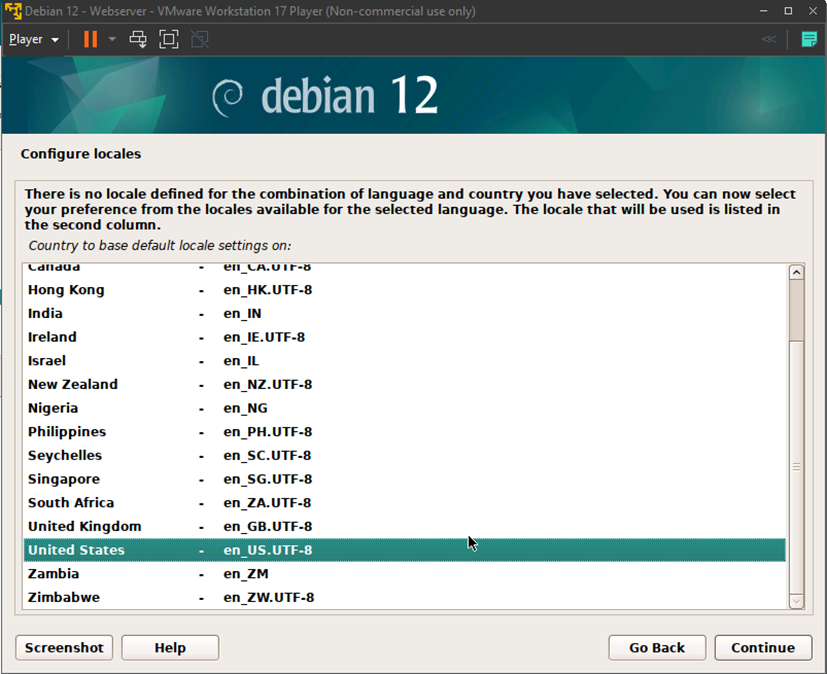 Configure locales